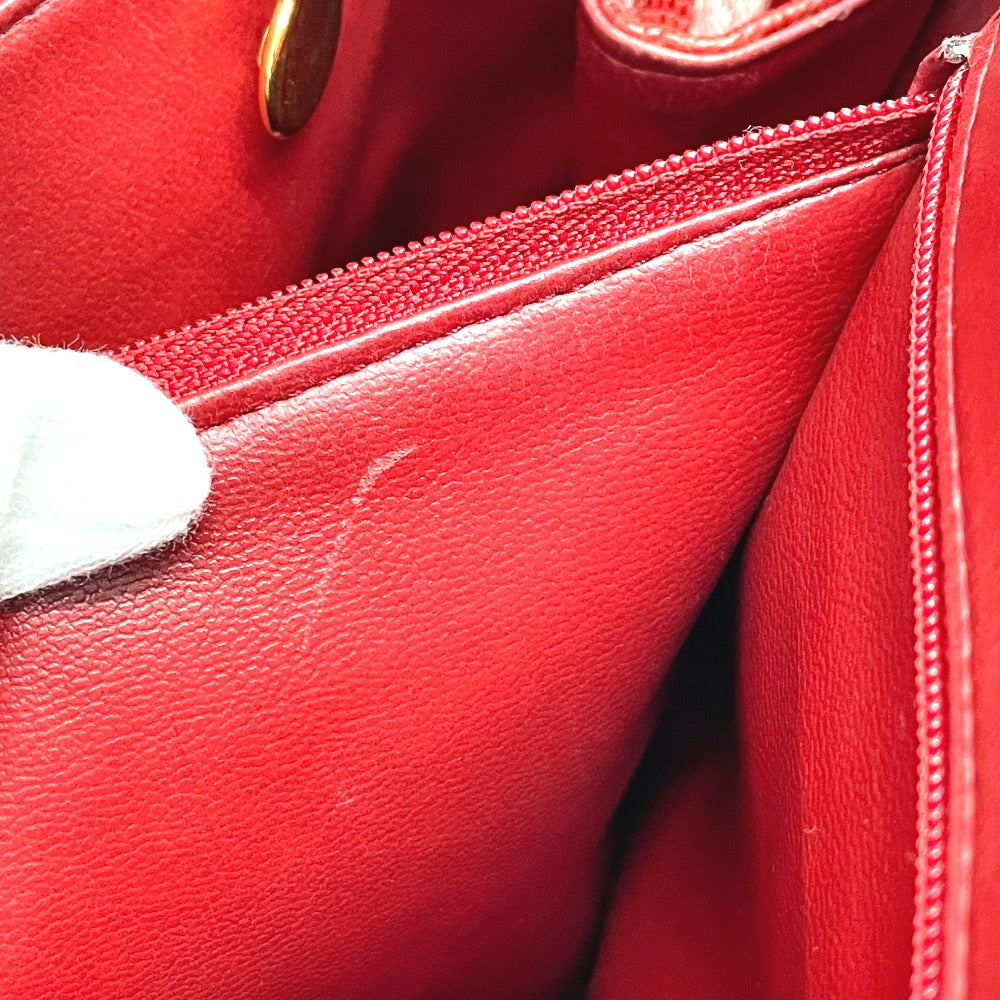 CHANEL CC Coco Mark Ball Charm Tote Bag Shoulder Bag Caviar Leather Women's Red