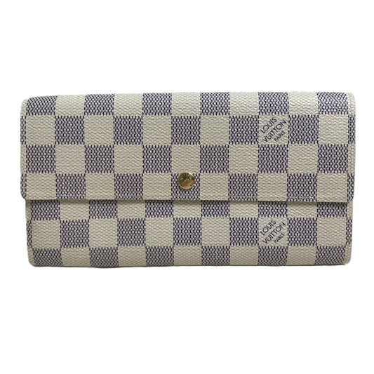 LOUIS VUITTON N61735 ダミエアズール ポルトフォイユ サラ ロングウォレット 長財布 ダミエアズールキャンバス レディース ホワイト