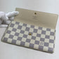 LOUIS VUITTON N61735 Damier Azur Portefeuille Sarah Long Wallet in Damier Azur Canvas, Women's, White
