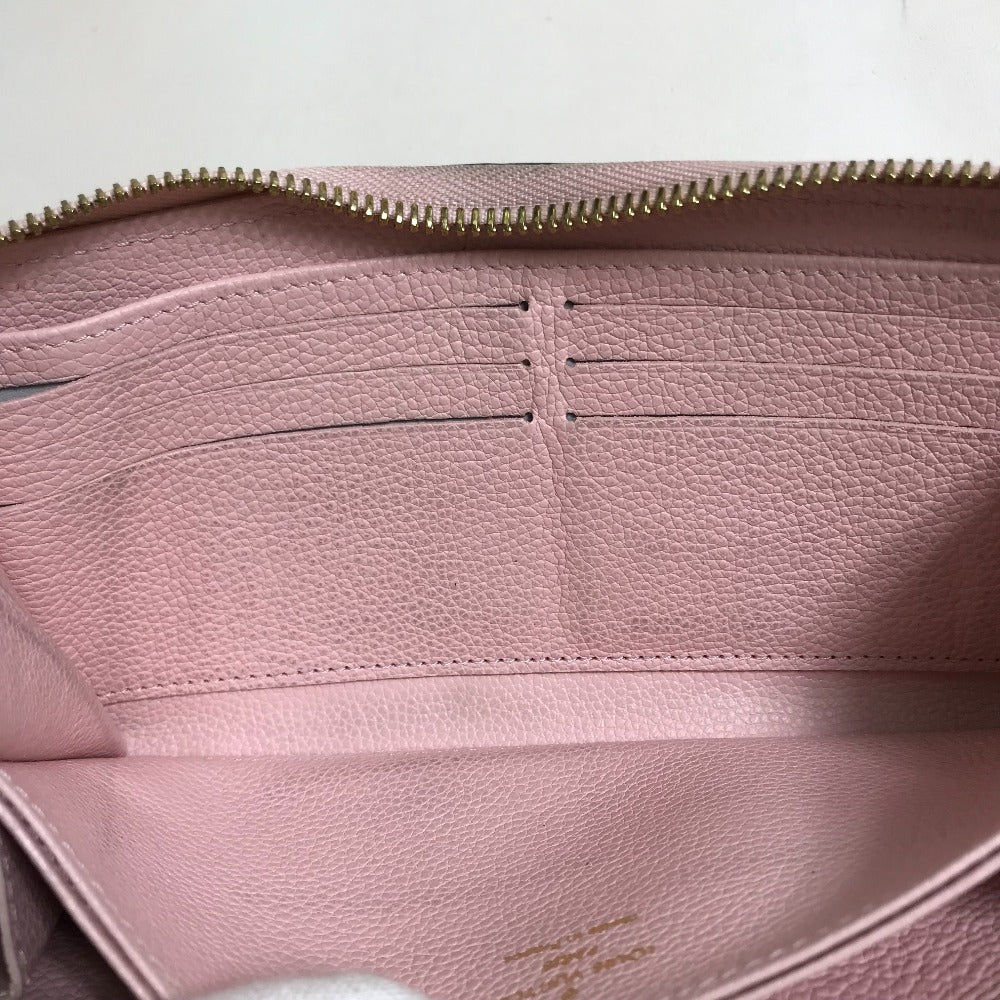 LOUIS VUITTON M80403 Monogram Empreinte by the Pool Zippy Wallet in Monogram Empreinte Leather, Bouton de Rose and Pink