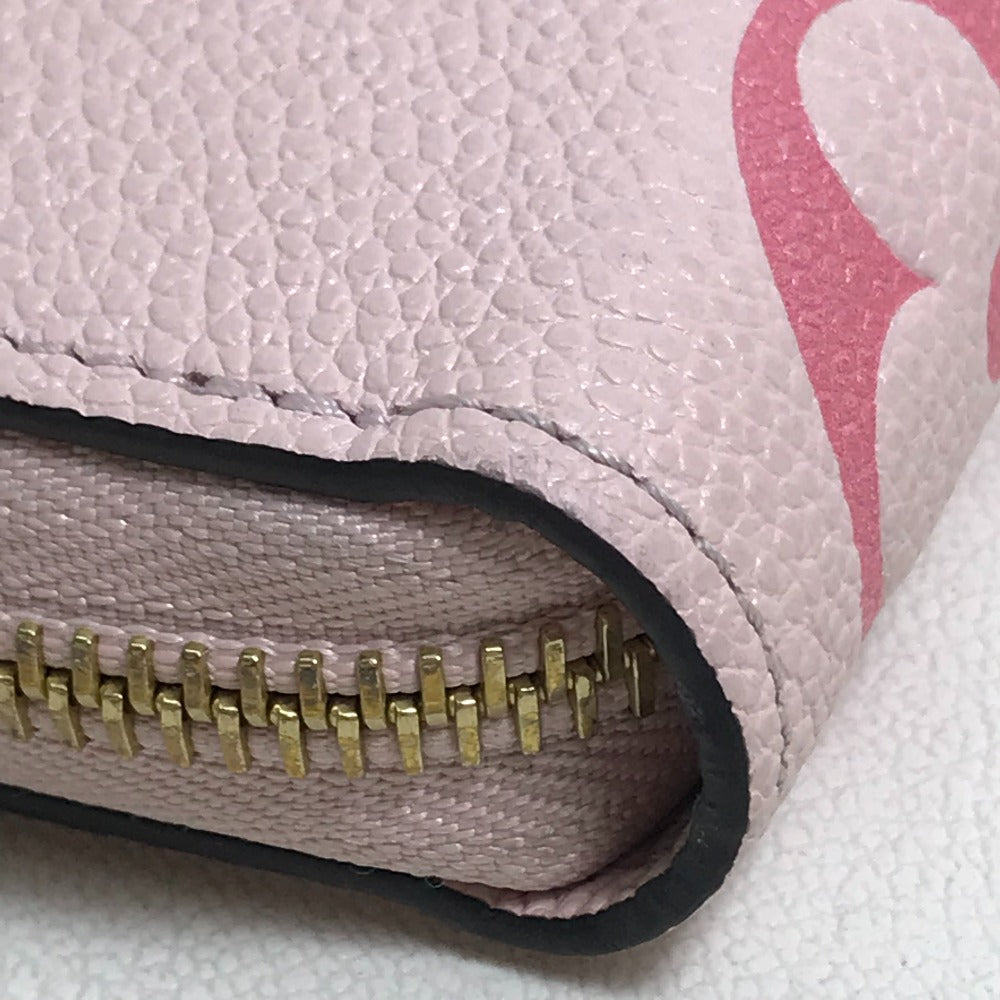LOUIS VUITTON M80403 Monogram Empreinte by the Pool Zippy Wallet in Monogram Empreinte Leather, Bouton de Rose and Pink
