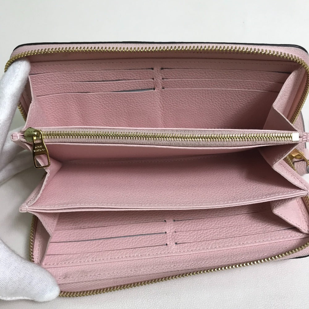LOUIS VUITTON M80403 Monogram Empreinte by the Pool Zippy Wallet in Monogram Empreinte Leather, Bouton de Rose and Pink