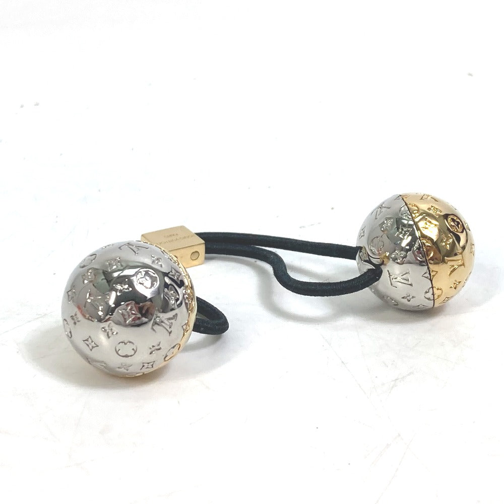 LOUIS VUITTON M80266 Nanogram Scrunchie Planet LV Hair Tie, Women's, Gold/Silver