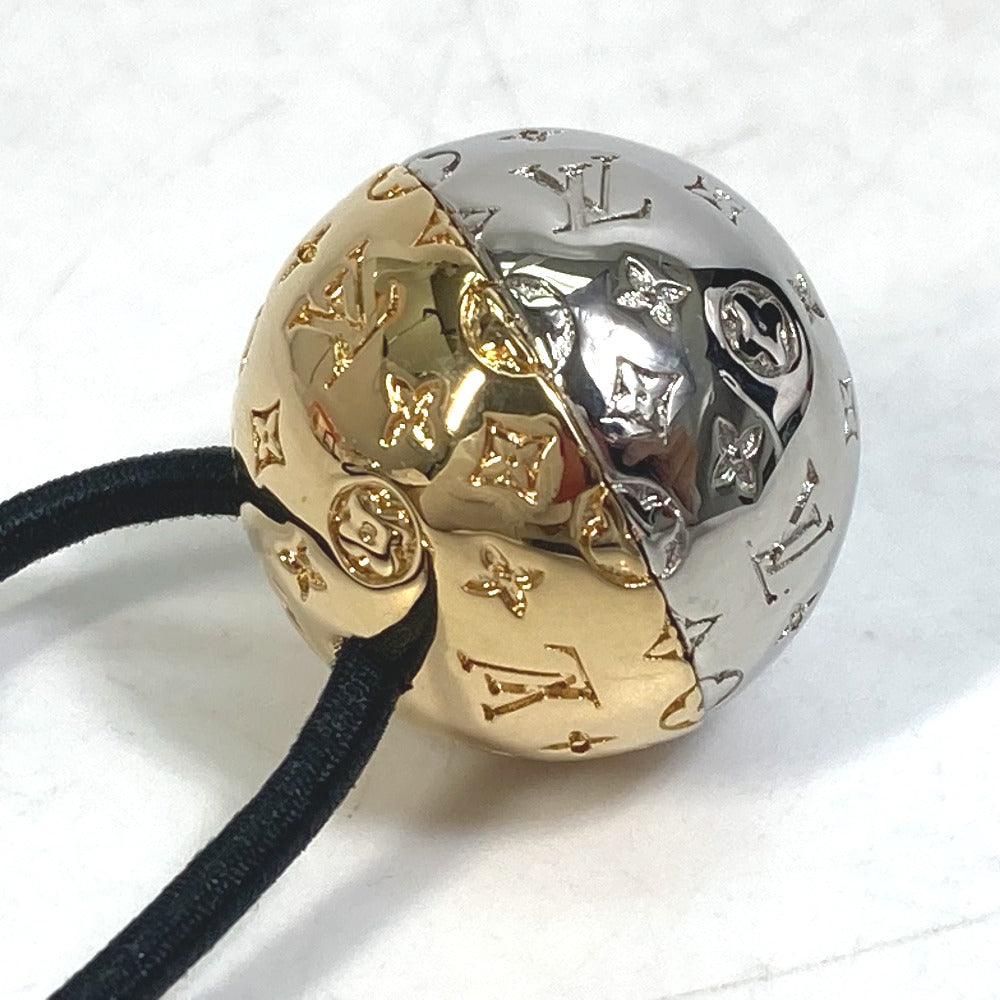 LOUIS VUITTON M80266 Nanogram Scrunchie Planet LV Hair Tie, Women's, Gold/Silver