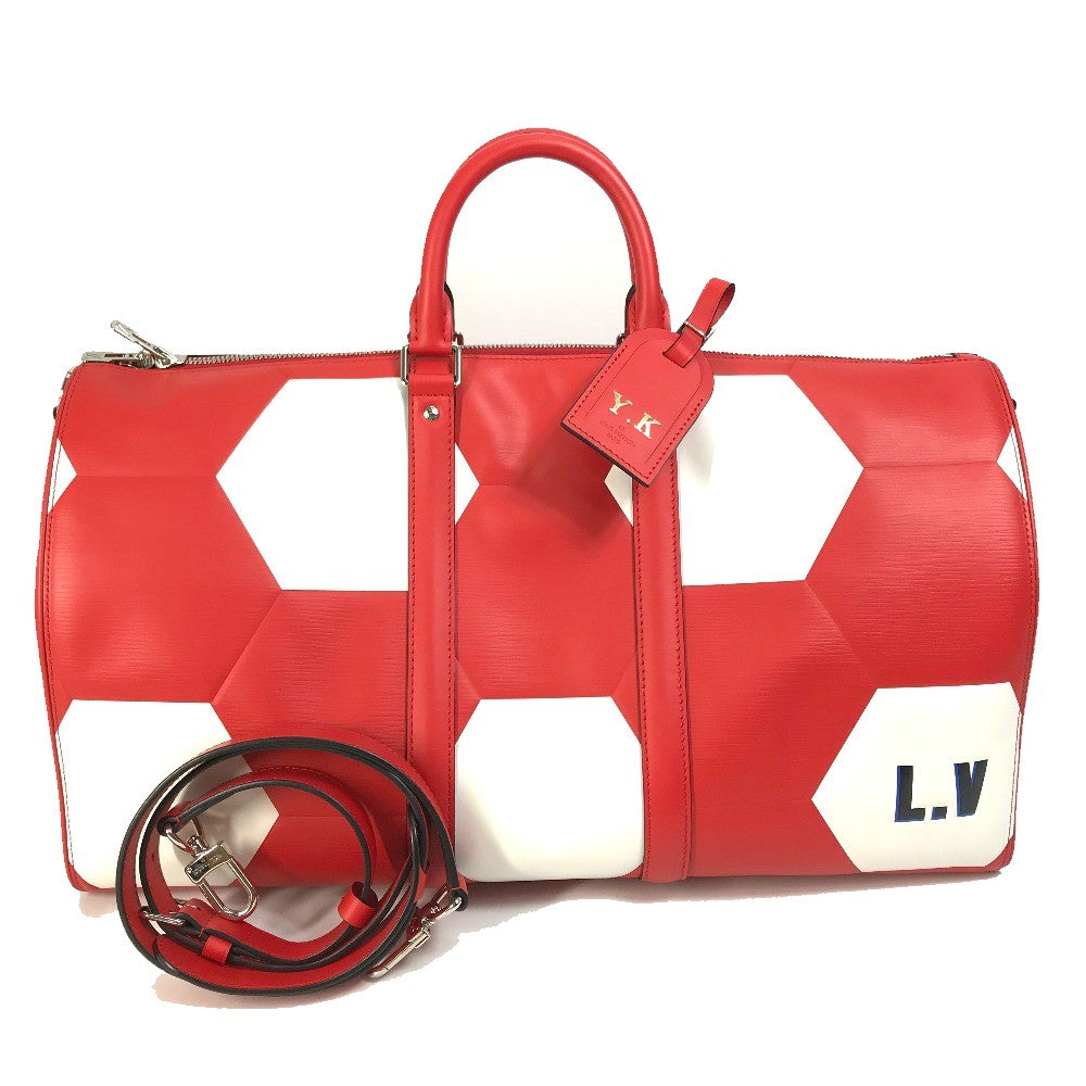 LOUIS VUITTON M52121 Epi Leather 2018 FIFA World Cup Soccer Ball Keepall Bandouliere 50 2-Way Boston Bag in Red, Men's