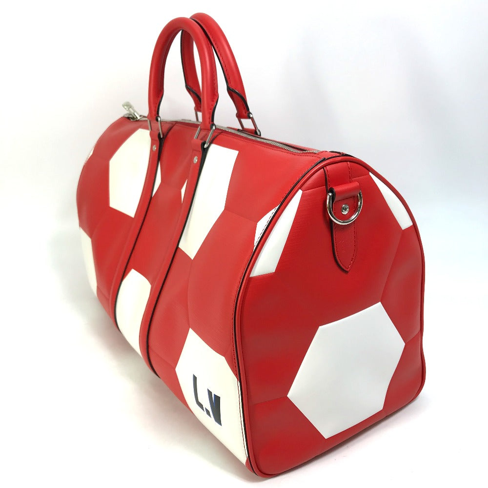 LOUIS VUITTON M52121 Epi Leather 2018 FIFA World Cup Soccer Ball Keepall Bandouliere 50 2-Way Boston Bag in Red, Men's