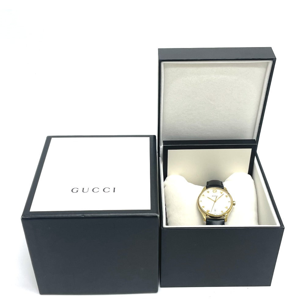 GUCCI YA126.4 Mother-of-Pearl Quartz Date Watch, Stainless Steel, Women's, Gold