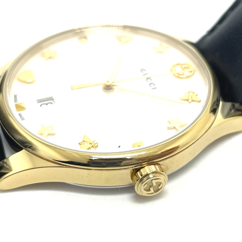 GUCCI YA126.4 Mother-of-Pearl Quartz Date Watch, Stainless Steel, Women's, Gold