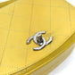 CHANEL CC ココマーク ステッチ マトラッセ チェーン 2WAY ハンドバッグ 斜め掛け ショルダーバッグ カーフスキン レディース イエロー系