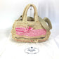 Prada Triangle Logo Canapa 2-Way Bag, Shoulder Bag, Crossbody Bag, Handbag, Raffia, Women's, Beige