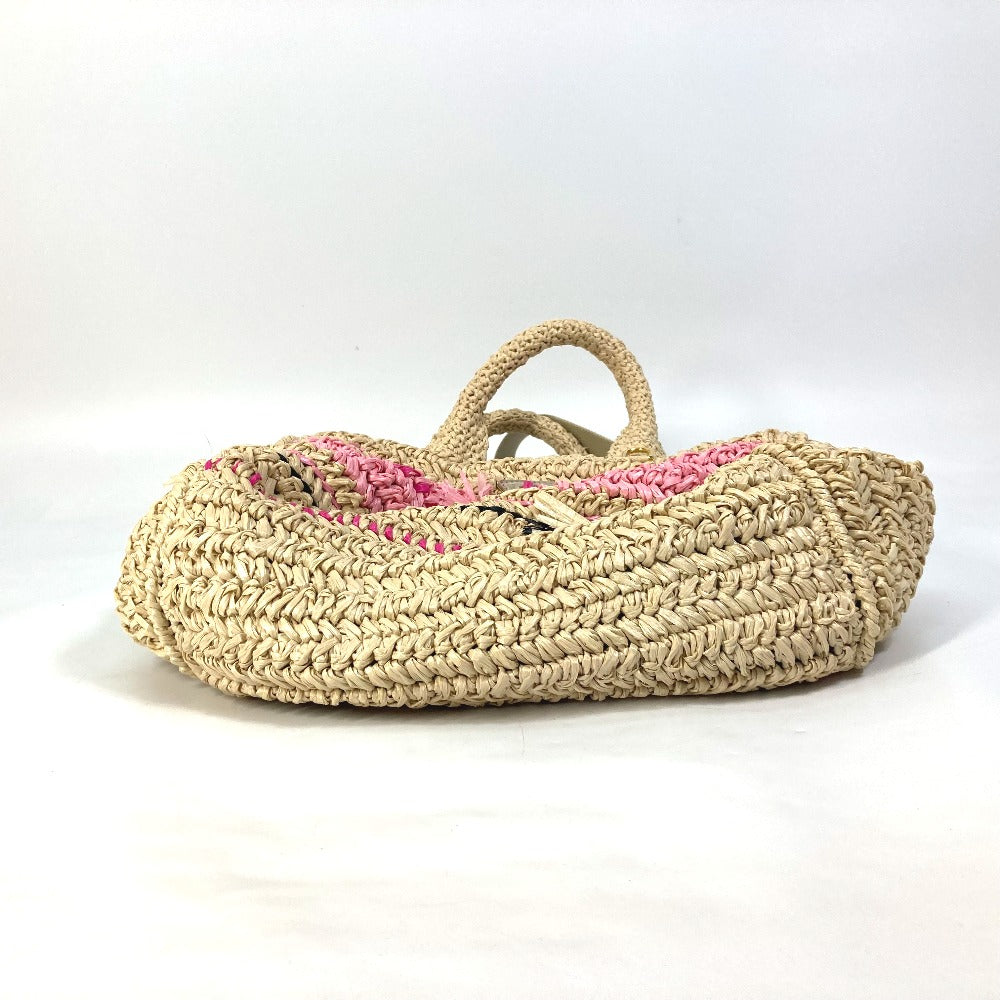 Prada Triangle Logo Canapa 2-Way Bag, Shoulder Bag, Crossbody Bag, Handbag, Raffia, Women's, Beige