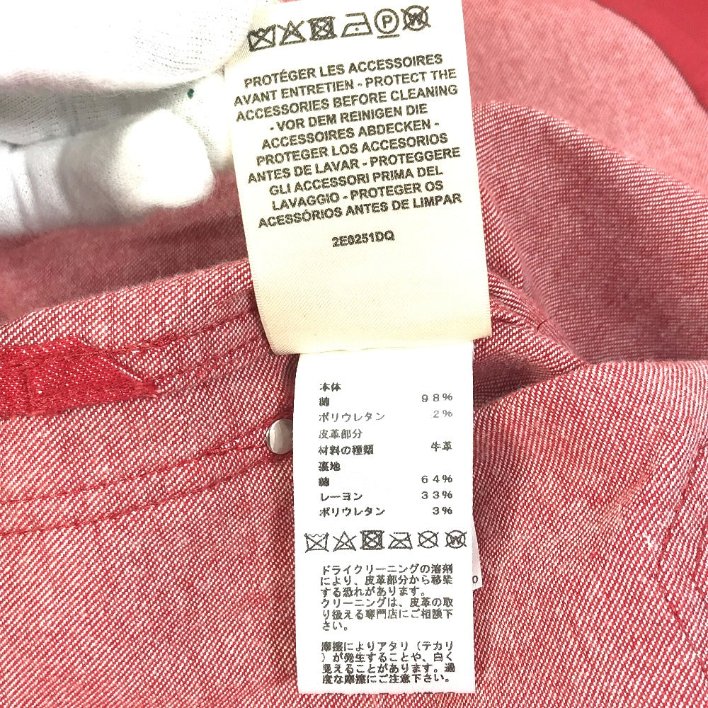 HERMES セリエボタン 長袖 アパレル トップス アウター デニムジャケット コットン レディース レッド