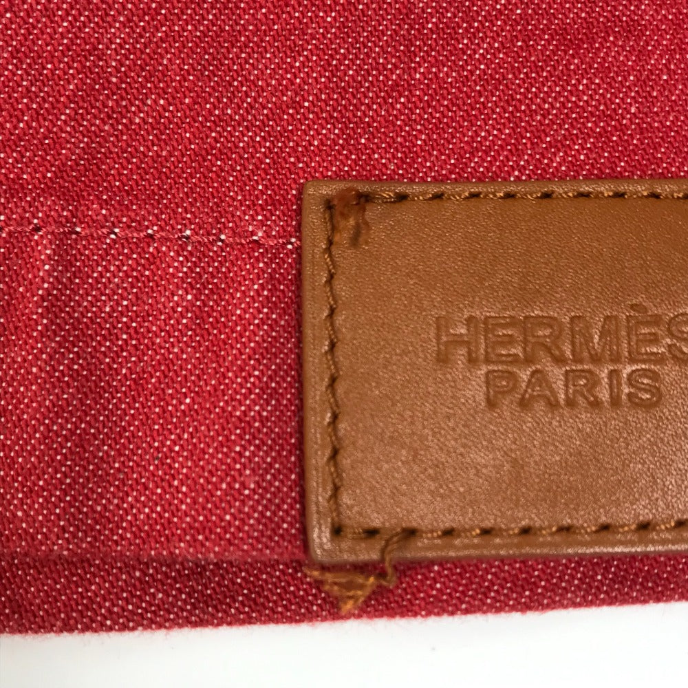 HERMES セリエボタン 長袖 アパレル トップス アウター デニムジャケット コットン レディース レッド