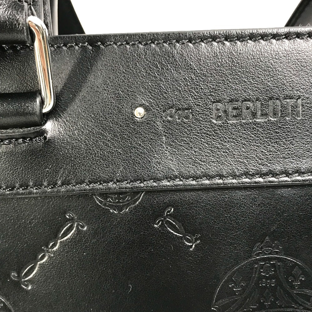 Berluti Logo Uris Small 2-Way Business Tote Bag in Black Leather for Men