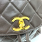 CHANEL CC ココマーク マトラッセ キルティング チェーン バックパック カバン リュックサック ラムスキン レディース ブラウン