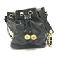 CHANEL Coco Mark Deka Coco Drawstring Crossbody Chain Shoulder Bag in Caviar Skin, Black
