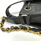 CHANEL Coco Mark Deka Coco Drawstring Crossbody Chain Shoulder Bag in Caviar Skin, Black
