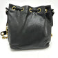 CHANEL Coco Mark Deka Coco Drawstring Crossbody Chain Shoulder Bag in Caviar Skin, Black
