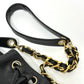 CHANEL Coco Mark Deka Coco Drawstring Crossbody Chain Shoulder Bag in Caviar Skin, Black
