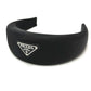 PRADA Triangle Logo Hair Accessory Headband Nylon Headband for Women in Black