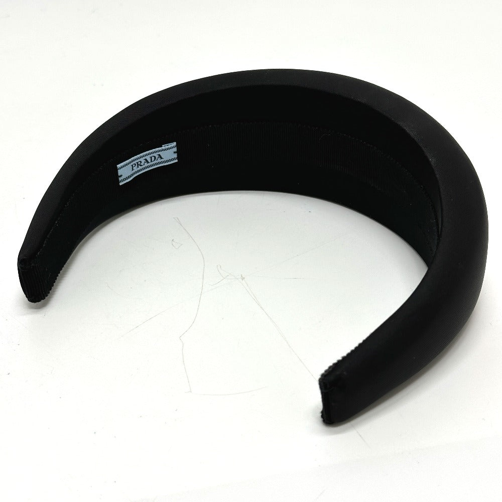 PRADA Triangle Logo Hair Accessory Headband Nylon Headband for Women in Black