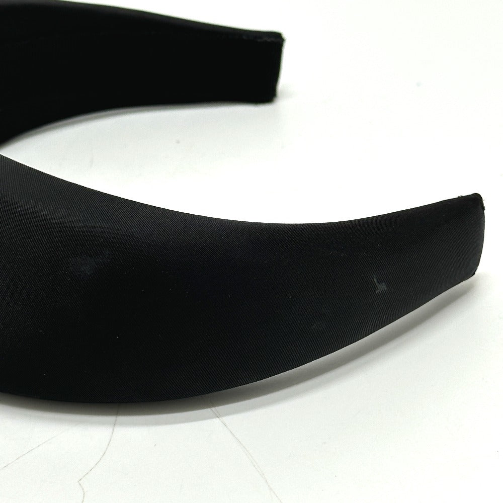 PRADA Triangle Logo Hair Accessory Headband Nylon Headband for Women in Black