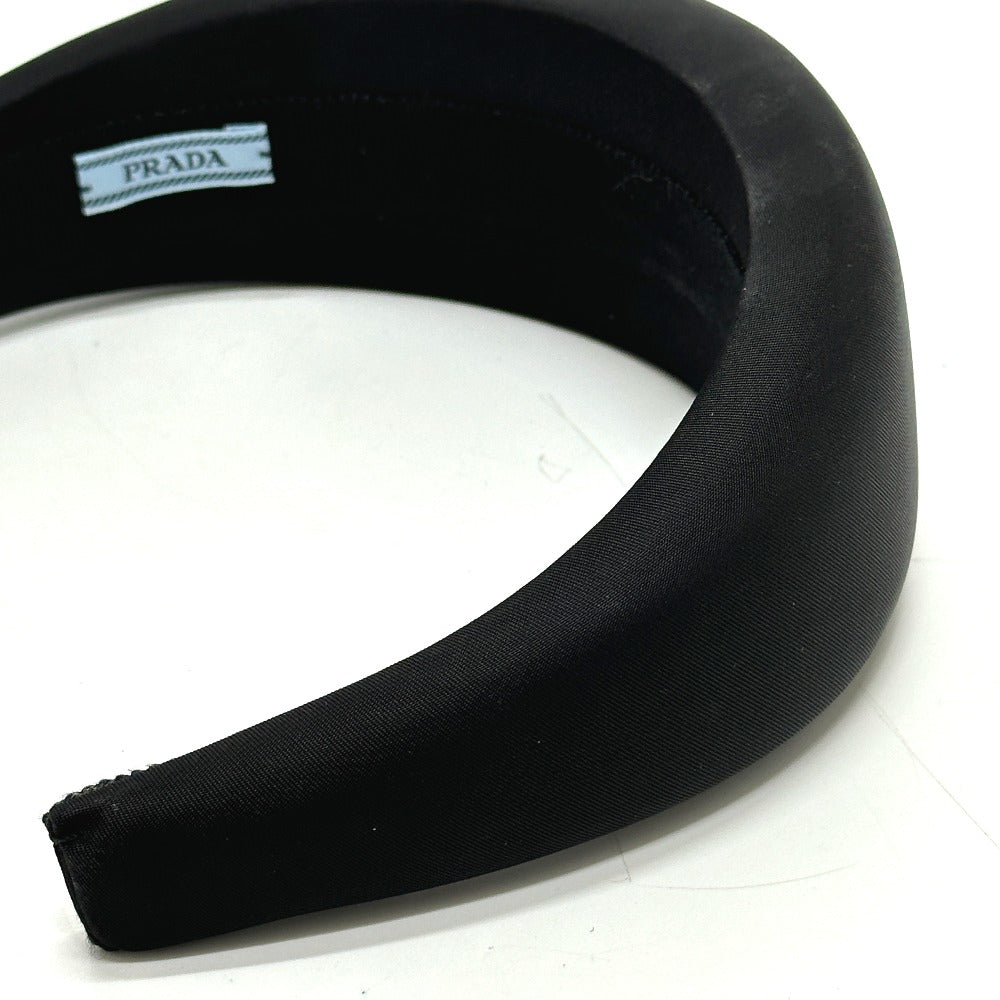 PRADA Triangle Logo Hair Accessory Headband Nylon Headband for Women in Black