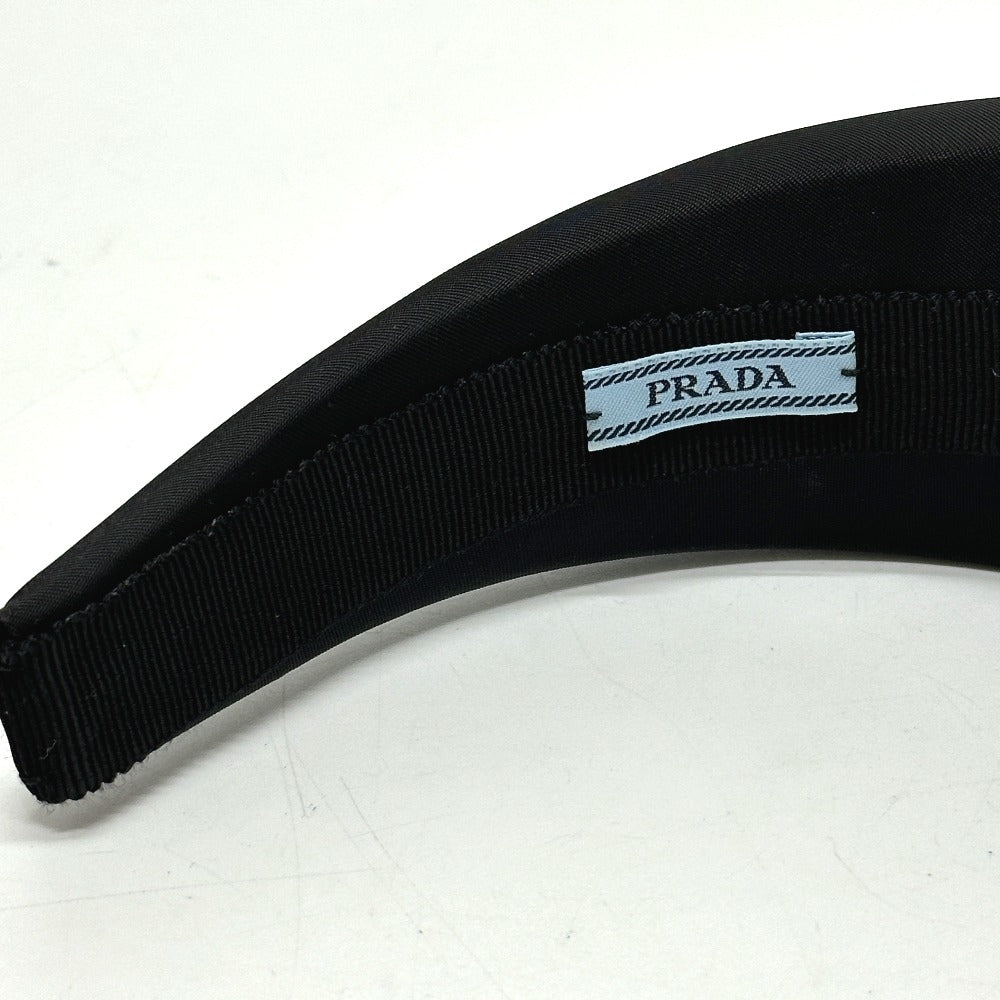PRADA Triangle Logo Hair Accessory Headband Nylon Headband for Women in Black
