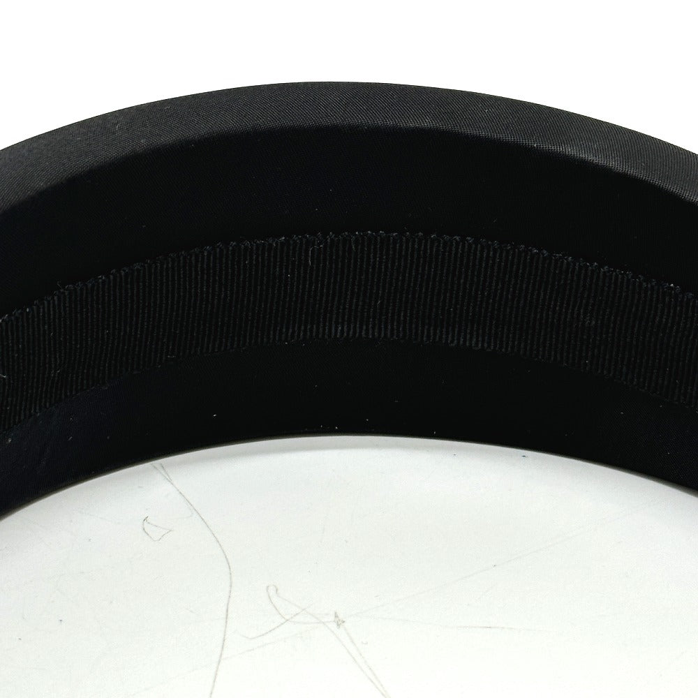 PRADA Triangle Logo Hair Accessory Headband Nylon Headband for Women in Black