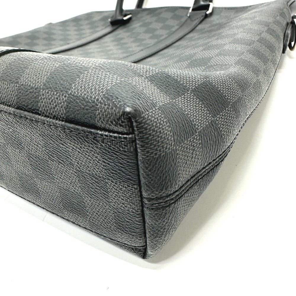 LOUIS VUITTON N40000 Damier Graphite Anton Tote Bag in Damier Graphite Canvas, Men's, Black