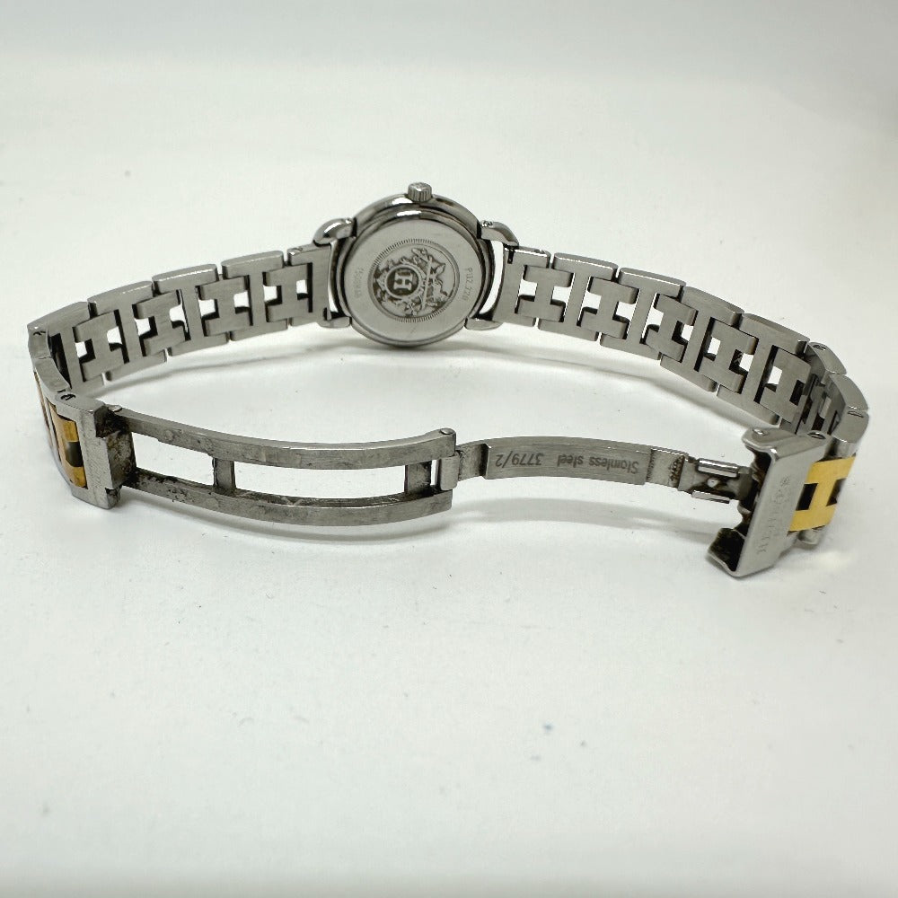 HERMES PU2.220 Pullman Quartz Date Watch, Stainless Steel/GP, Women's, Silver/Gold