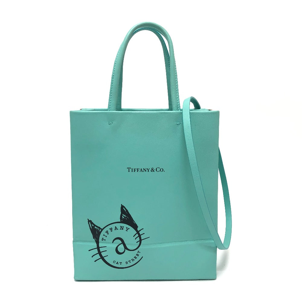 TIFFANY&Co. キャットストリート スモール ショッピングトート 2WAYバッグ カバン バッグ ショルダーバッグ ハンドバック 斜め掛け ショルダーバッグ レザー レディース ブルー