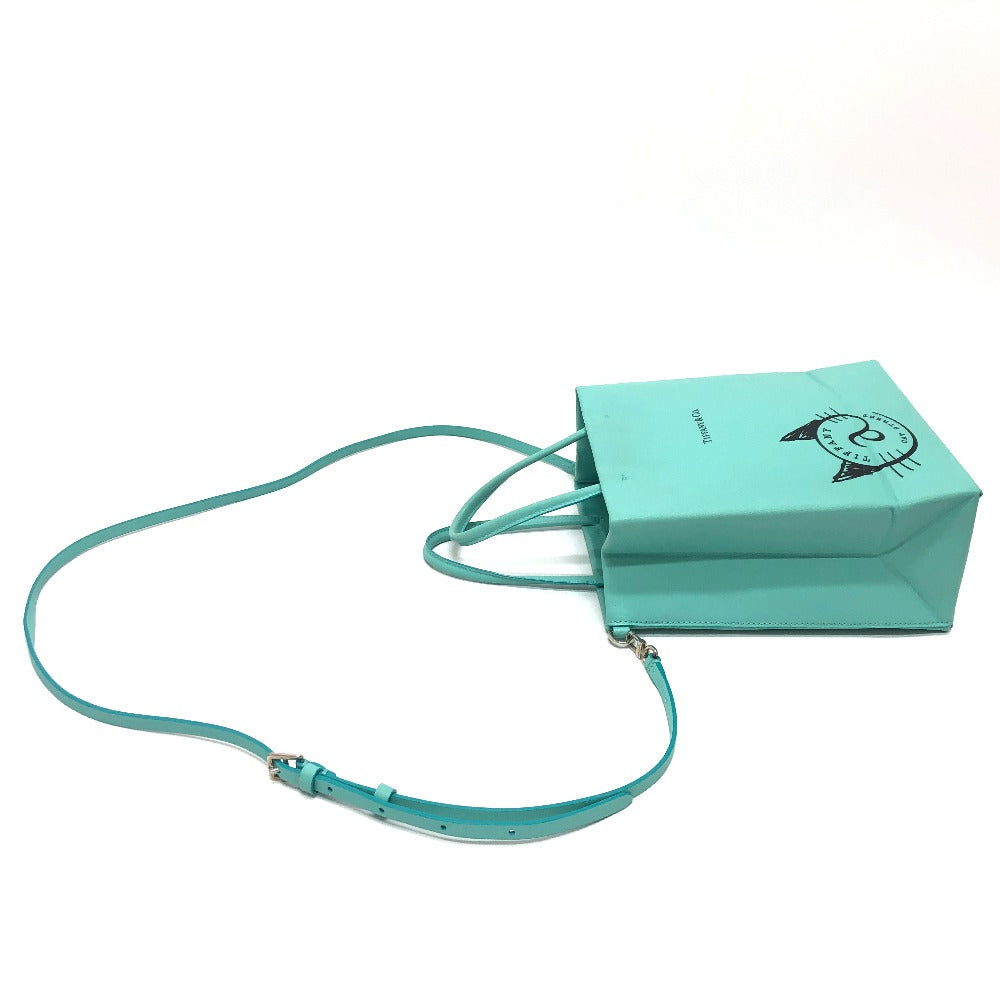 TIFFANY&Co. キャットストリート スモール ショッピングトート 2WAYバッグ カバン バッグ ショルダーバッグ ハンドバック 斜め掛け ショルダーバッグ レザー レディース ブルー