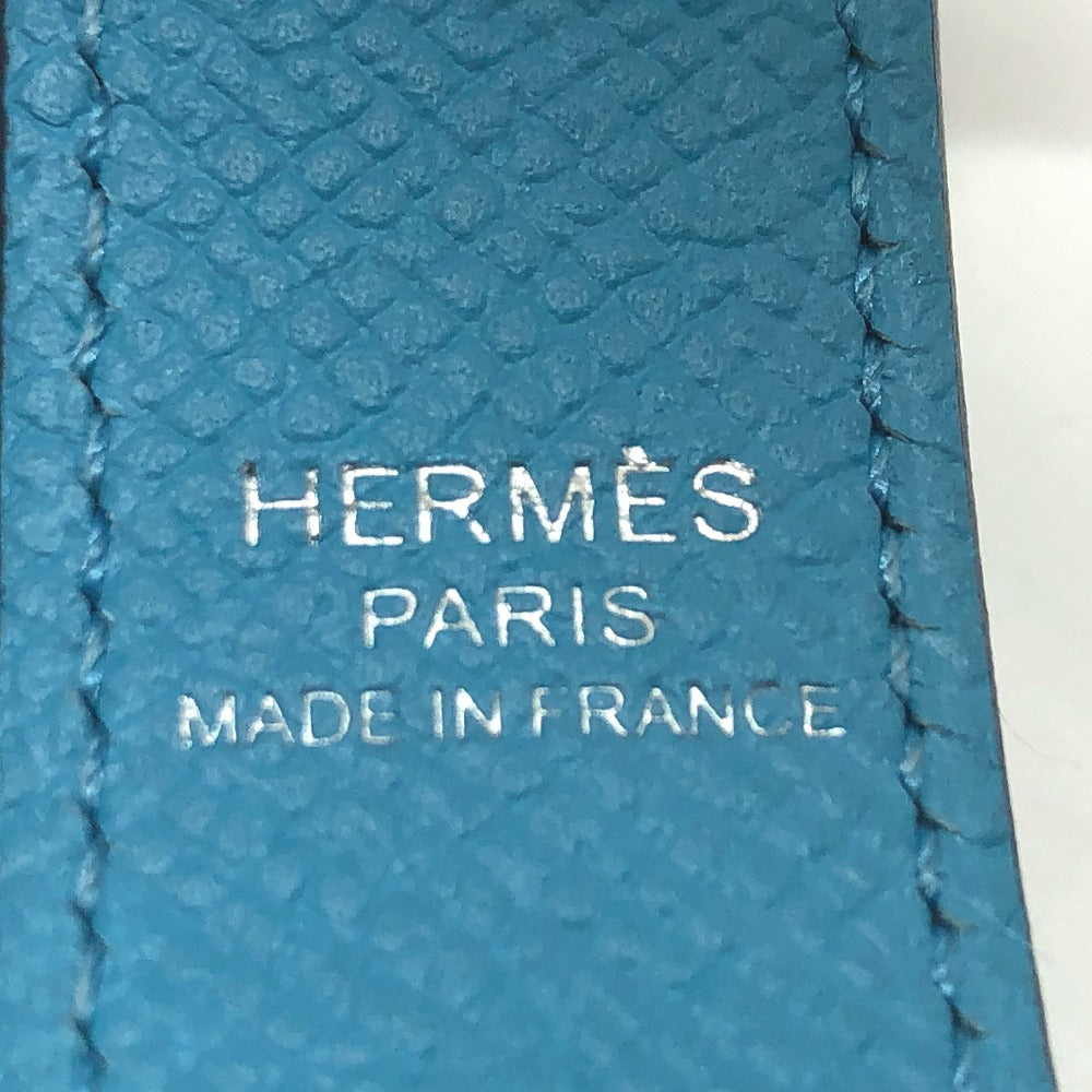 HERMES Bandouliere Traces de Cuir Hexagon Shoulder Strap Epsom Leather Women's Blue du Nord/Rouge de Coeur/Gold Blue