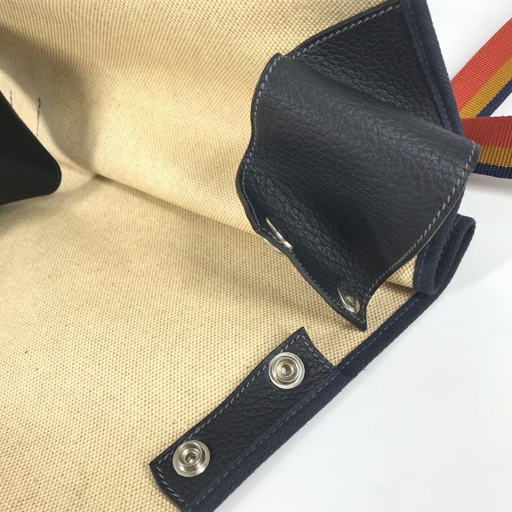HERMES Rocaval Backpack, 2-Way Bag, Handbag, Rucksack, Toile H, Unisex, Beige
