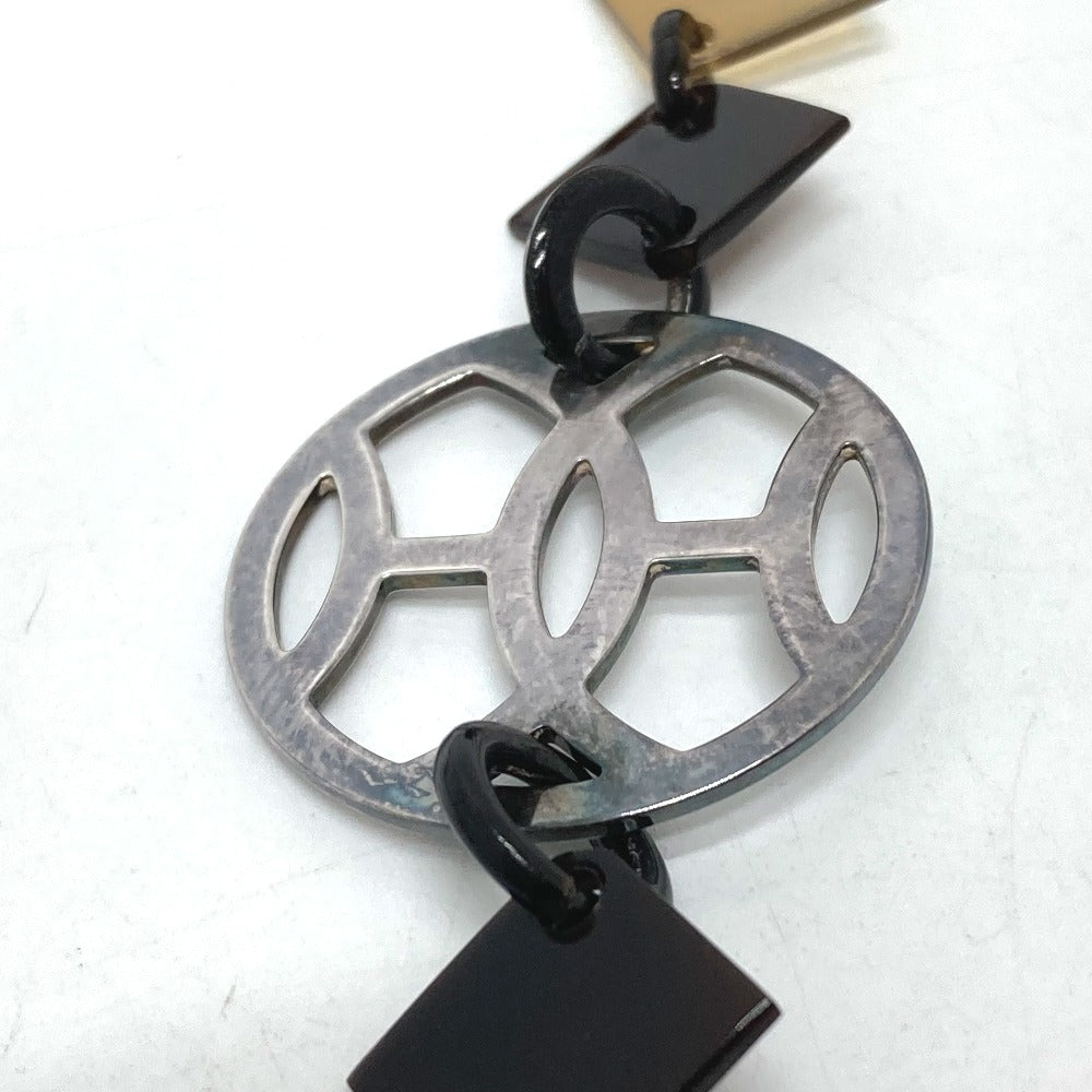HERMES H Logo Diva DEVA Accessory Fashion Necklace Buffalo Horn Women's Brown
