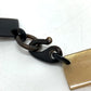HERMES H Logo Diva DEVA Accessory Fashion Necklace Buffalo Horn Women's Brown