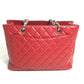 CHANEL A50995 CC Coco Mark Shoulder Bag, Matelasse Quilted Chain, GST Shoulder Bag, Tote Bag, Caviar Leather, Red, Women's