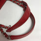 CHANEL A50995 CC Coco Mark Shoulder Bag, Matelasse Quilted Chain, GST Shoulder Bag, Tote Bag, Caviar Leather, Red, Women's