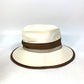 HERMES Two-Tone Bucket Hat, Bob Hat, Cotton, Women's, Brown/Ivory