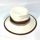 HERMES Two-Tone Bucket Hat, Bob Hat, Cotton, Women's, Brown/Ivory