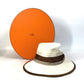 HERMES Two-Tone Bucket Hat, Bob Hat, Cotton, Women's, Brown/Ivory