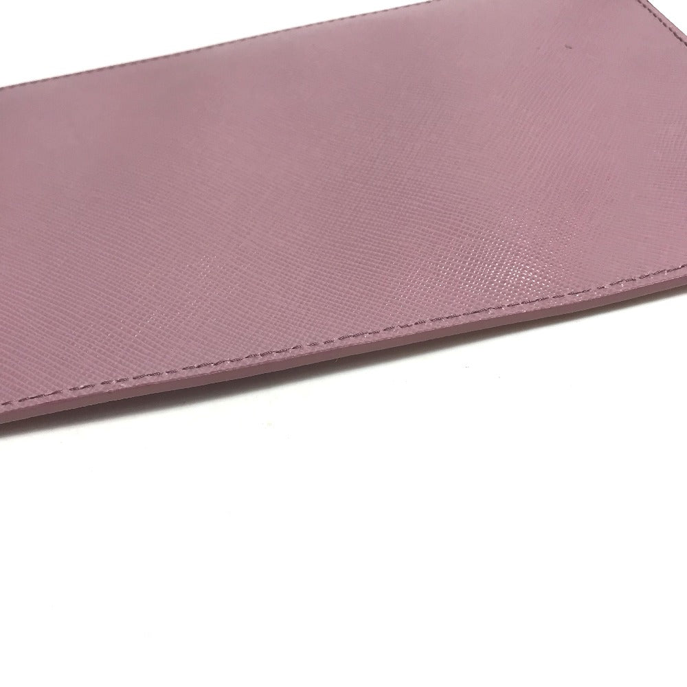 PRADA Logo Makeup Pouch, Flat Cosmetic Pouch, Saffiano Leather, Women's, Pink