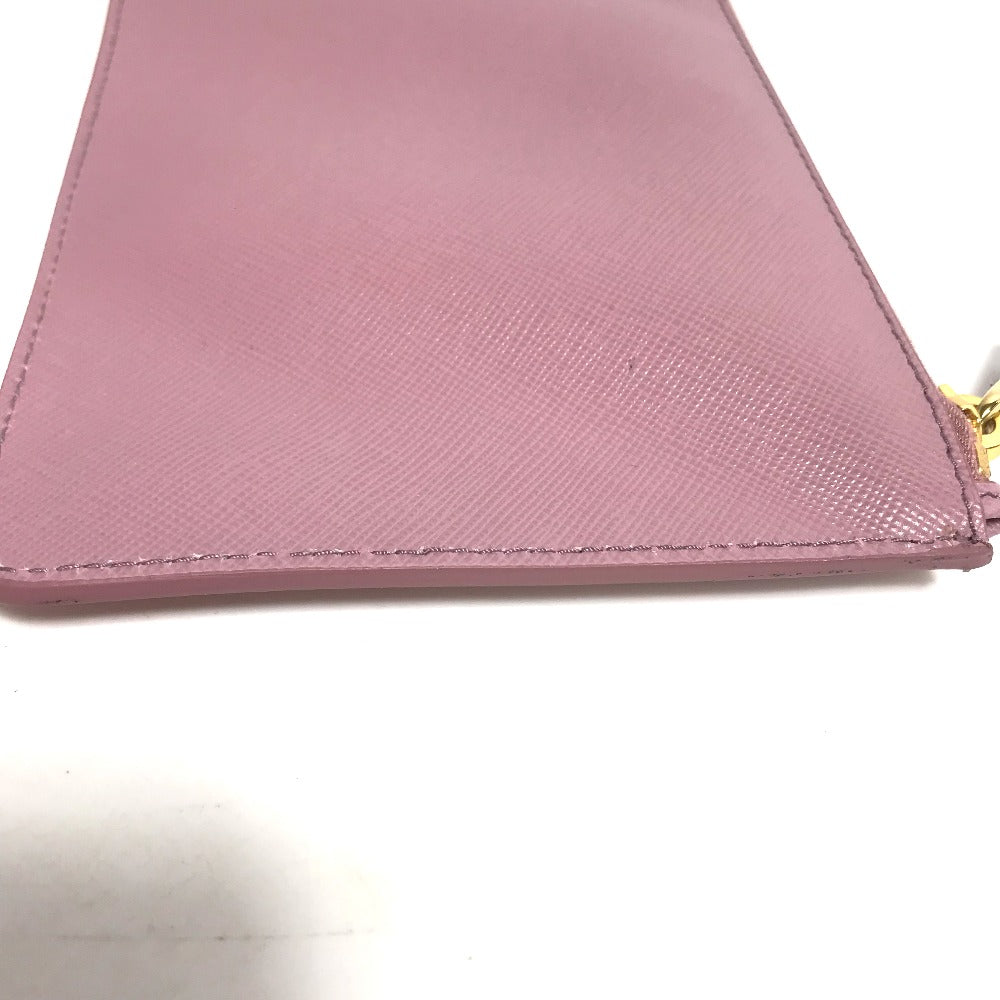 PRADA Logo Makeup Pouch, Flat Cosmetic Pouch, Saffiano Leather, Women's, Pink