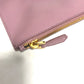 PRADA Logo Makeup Pouch, Flat Cosmetic Pouch, Saffiano Leather, Women's, Pink