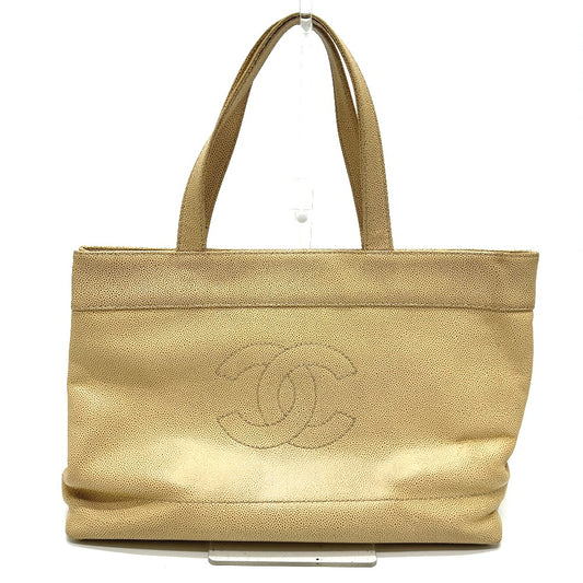 CHANEL ショルダーバッグ ココマーク CC カバン トートバッグ キャビアスキン レディース ベージュ