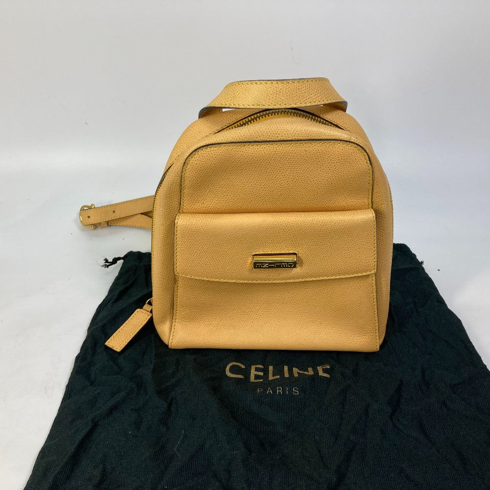 CELINE Vintage Mini Backpack, Leather, Beige, Women's