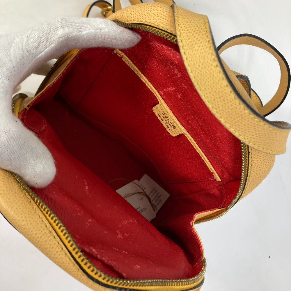 CELINE Vintage Mini Backpack, Leather, Beige, Women's