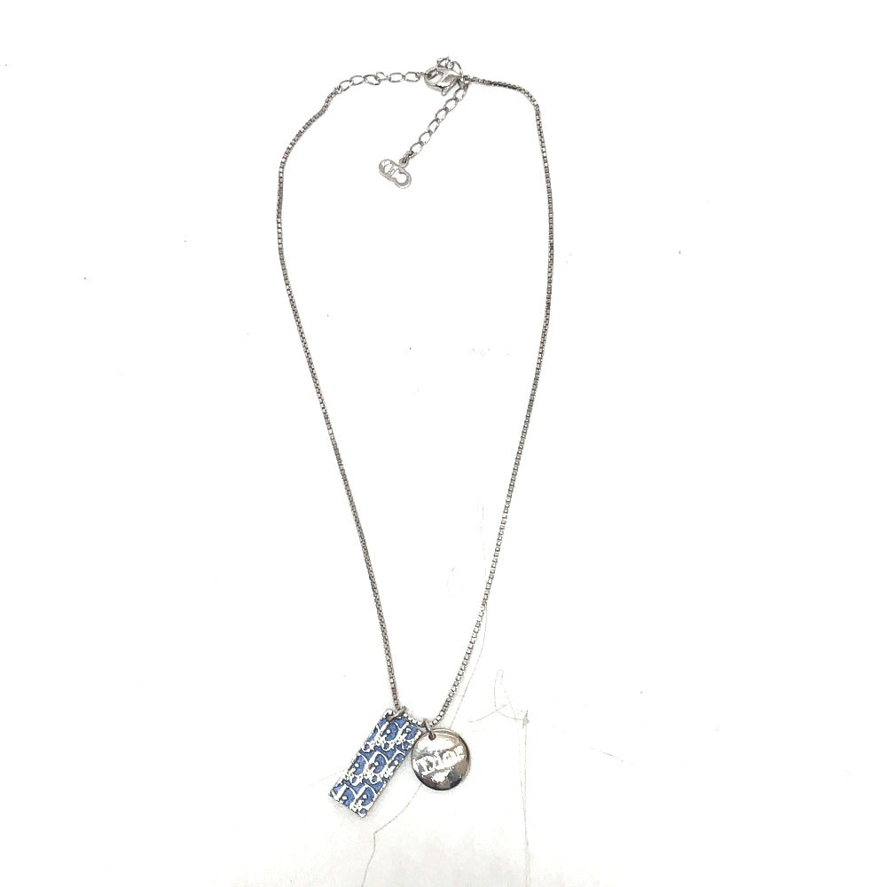 Dior Trotter Number 2 Plate Pendant Necklace in Metal, Blue, for Women