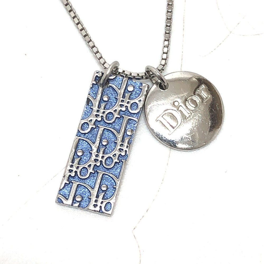 Dior Trotter Number 2 Plate Pendant Necklace in Metal, Blue, for Women